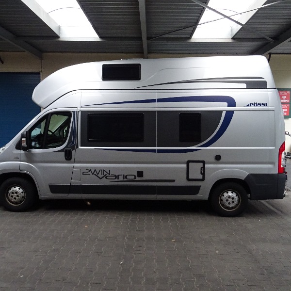 Pössl Vario, 6mtr. buscamper, 4 vaste slaapplaatsen, verhoogd dak, 2013, 50 dkm Pössl Vario, 6mtr. buscamper, 4 vaste slaapplaatsen, verhoogd dak, 2013, 50 dkm